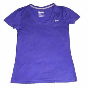 Nike Dri-Fit Purple V-Neck Tee